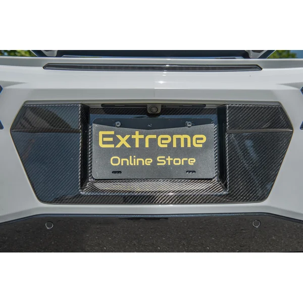 C8 Corvette License Plate Backing Cover, Carbon Fiber2020-2026 Corvette C8 Stingray & Z51