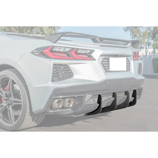 C8 Corvette Rear Diffuser Fins Add-On, Carbon Fiber2020-2026 Corvette Stingray & Z51