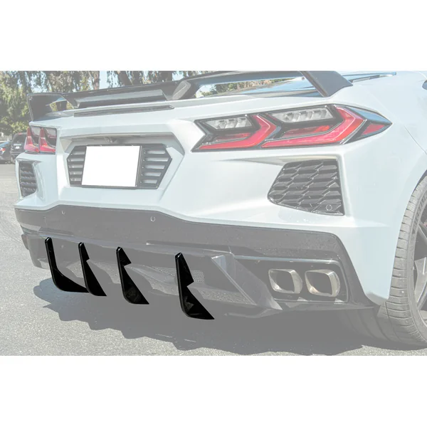 C8 Corvette Rear Diffuser Fins Add-On, Carbon Flash2020-2026 Corvette Stingray & Z51