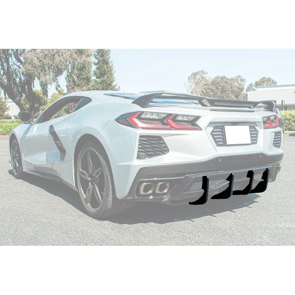 C8 Corvette Rear Diffuser Fins Add-On, Matte Black2020-2026 Corvette Stingray & Z51