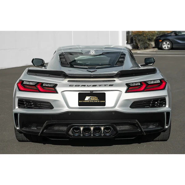 C8 Corvette Rear Spoiler w/ Extended Light Tinted Wicker Bill, Carbon Fiber2023-2026 Corvette Z06 & E-Ray - Image 5