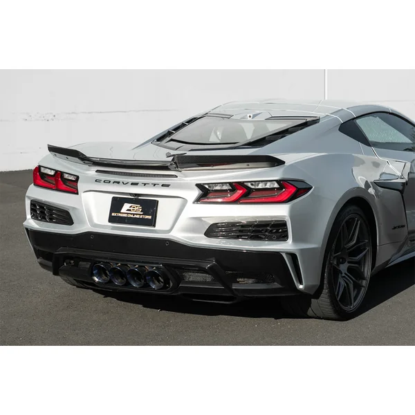 C8 Corvette Rear Spoiler w/ Extended Light Tinted Wicker Bill, Carbon Fiber2023-2026 Corvette Z06 & E-Ray - Image 6