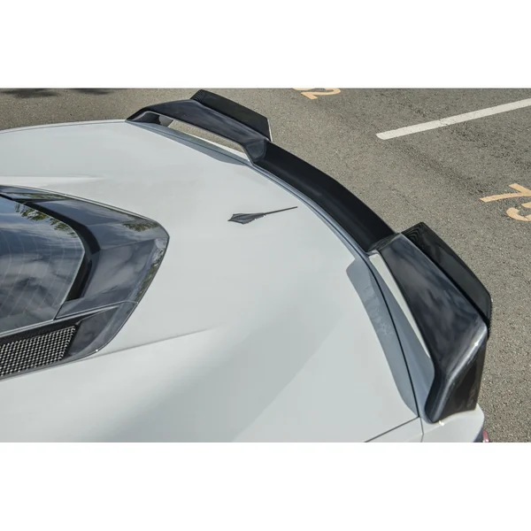 C8 Corvette Rear Spoiler Wicker Bill Extension, Hydro-Dipped Carbon Fiber2020-2026 Corvette C8 Stingray & Z51