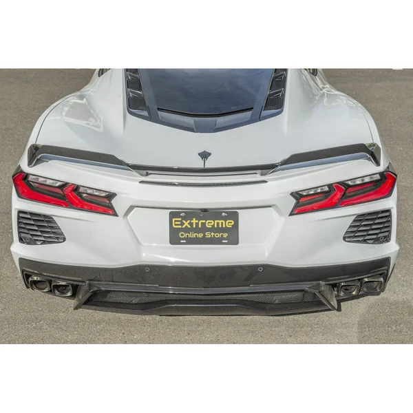 C8 Corvette Rear Spoiler Wicker Bill Extension, Hydro-Dipped Carbon Fiber2020-2026 Corvette C8 Stingray & Z51 - Image 3