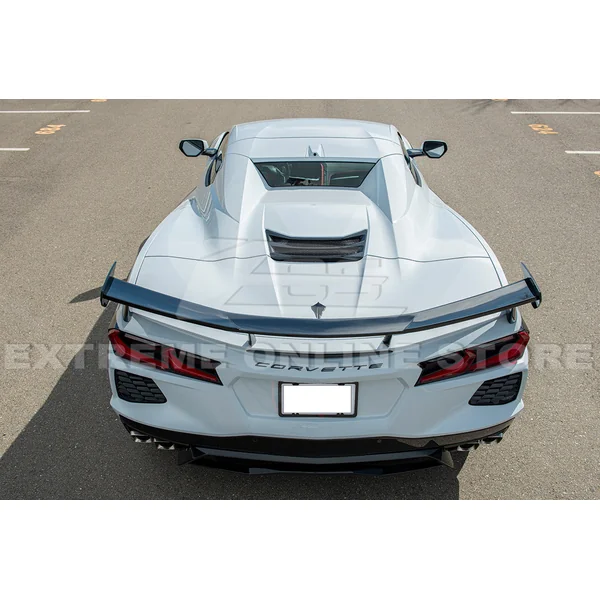 C8 Corvette Rear Trunk High Wing Spoiler, Matte Black2020-2026 C8 Corvette Stingray & Z51 - Image 9