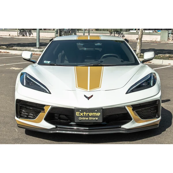 C8 Corvette Z51-Style 3-Piece Front Splitter, Hydro-Dipped Carbon Fiber2020-2026 C8 Corvette Stingray & Z51