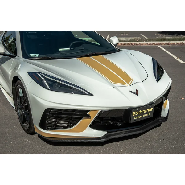 C8 Corvette Z51-Style 3-Piece Front Splitter, Hydro-Dipped Carbon Fiber2020-2026 C8 Corvette Stingray & Z51 - Image 4