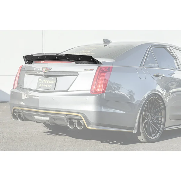 Cadillac CTS-V Rear Wing Spoiler w/ Wickerbill, Carbon Fiber2016-2019 Cadillac CTS-V
