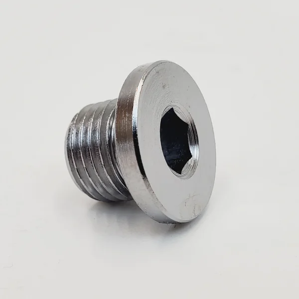 Chrome 12mm Oxygen Sensor Eliminator Threaded Plug for 2010+ Harley Street Glide, Electra Glide, Road Glide & Road King Touring Models – 12MM x 1.25 Thread Socket Head Threaded Plug