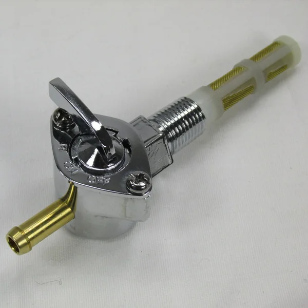 Chrome 1/4" NPT Filtered Petcock with Straight Fuel Outlet for Motorcycle Gas Tanks with 1/4" NPT Petcock Bungs - Works with 1/4" ID Fuel Hose - Image 2
