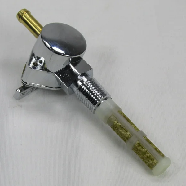 Chrome 1/4" NPT Filtered Petcock with Straight Fuel Outlet for Motorcycle Gas Tanks with 1/4" NPT Petcock Bungs - Works with 1/4" ID Fuel Hose - Image 5