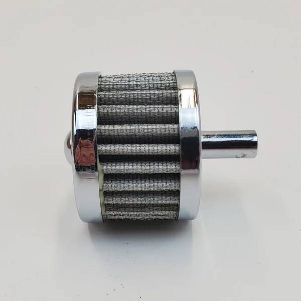 Chrome 2" OD Crankcase Breather Filter Kit for Harley Touring Electra Glide, Street Glide, Road Glide, Road King, Softail, Dyna, FXR & Sportster Models with 3/8” ID Crankcase Breather Hose - Image 2