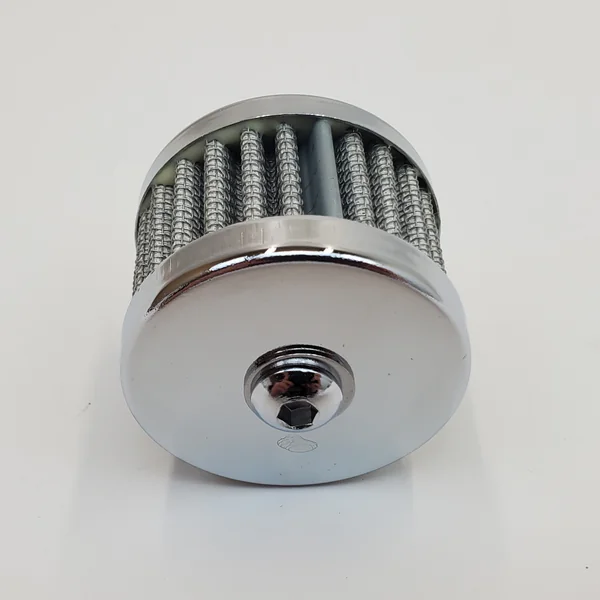 Chrome 2" OD Crankcase Breather Filter Kit for Harley Touring Electra Glide, Street Glide, Road Glide, Road King, Softail, Dyna, FXR & Sportster Models with 3/8” ID Crankcase Breather Hose - Image 3