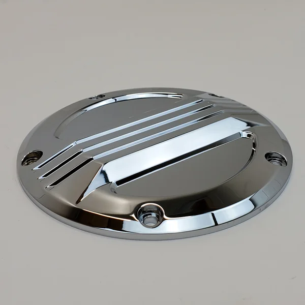 Chrome 3-Line, 5-Hole Derby Cover for Harley 1999-2017 Twin Cam Dyna FXD, Softail FLST/FXST (Except FLSB) & 1999-2015 Street Glide, Electra Glide, Road Glide, Road King Touring/Trike Models - Image 3