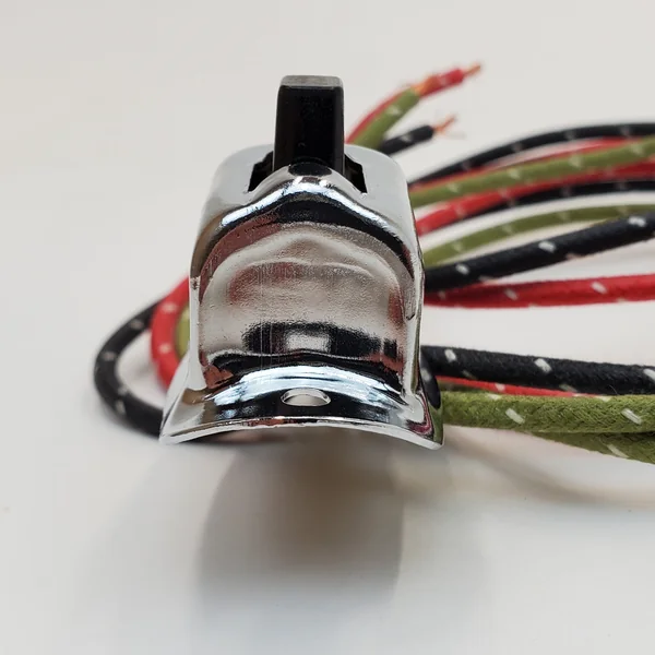 Chrome 3-Position Directional Handlebar Mounted Toggle Switch for 1950-1971 Harley FL Big Twin Models - Three Cloth-Covered Red, Green & Black Wires - Made in USA - Image 3