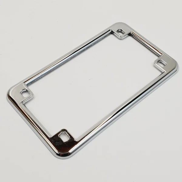 Chrome 7”x4” US Motorcycle License Plate Frame/Mount – Metal Frame, Built to Last – 7-1/4”x4-1/4” Overall Dimensions (5-3/4”x2-3/4” Center-to-Center Mounting Holes)