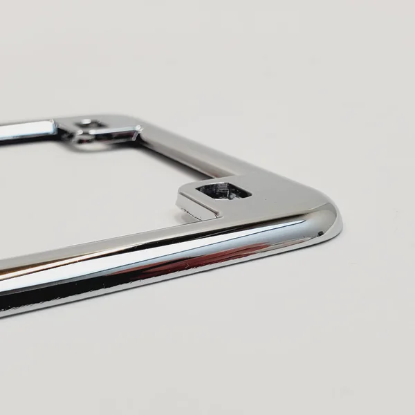 Chrome 7”x4” US Motorcycle License Plate Frame/Mount – Metal Frame, Built to Last – 7-1/4”x4-1/4” Overall Dimensions (5-3/4”x2-3/4” Center-to-Center Mounting Holes) - Image 3