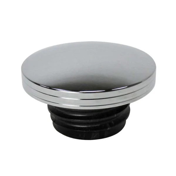 Chrome DOMED Vented Gas Cap - Billet Aluminum, Fits 1982 and Later Harley Davidson Models