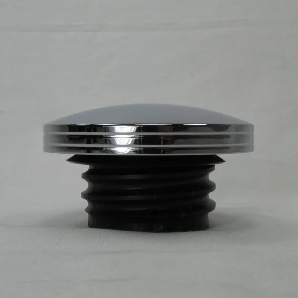 Chrome DOMED Vented Gas Cap - Billet Aluminum, Fits 1982 and Later Harley Davidson Models - Image 2