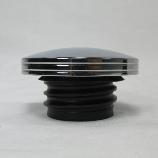 Chrome DOMED Vented LEFT AND RIGHT Side Fat Bob Gas Caps - Billet Aluminum, For 1982-Up Harley Davidson 2-Piece Fat Bob Tanks, Sold As A Pair - Image 5