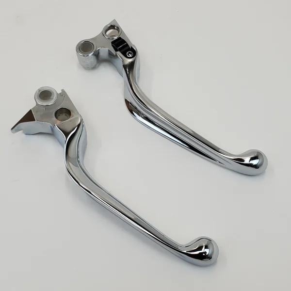Chrome Ergonomic Smooth Wide Blade Brake & Clutch Levers for 1996-2007 Harley Touring, 1996-2017 Softail & Dyna with Cable Clutch/Throttle & 1996-2003 Sportster Models - Replaces HD# 45016-96 & 45017-93