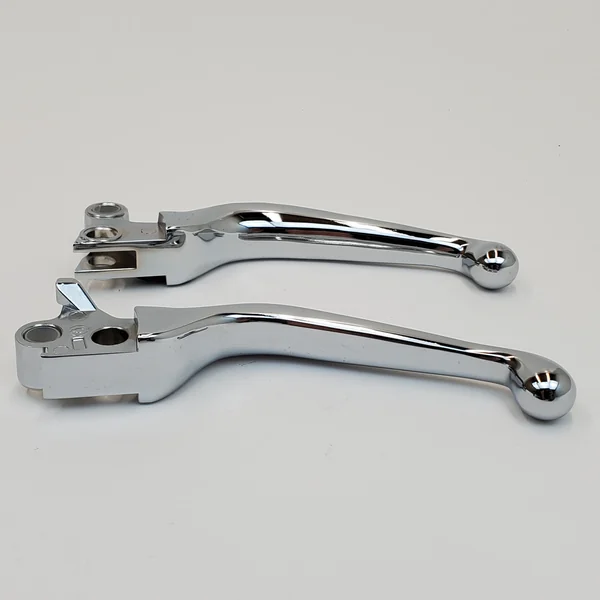 Chrome Ergonomic Smooth Wide Blade Brake & Clutch Levers for 1996-2007 Harley Touring, 1996-2017 Softail & Dyna with Cable Clutch/Throttle & 1996-2003 Sportster Models - Replaces HD# 45016-96 & 45017-93 - Image 2