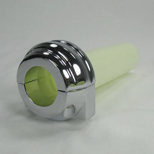 Chrome "Grooved" Dual Cable 1" Throttle Control Assembly for 1981-1995 Harley Big Twin & Sportsters with Dual External Cables - Image 2