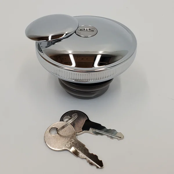 Chrome Locking Gas Cap for 1996-2025 Harley Road King, Softail, Dyna, FXR & 1996-2022 Sportster Models (Except RH) - Right Hand Thread VENTED with 2 Keys - Does NOT Fit Models with Dash or Fuel Door - 0703-0230 - Image 2