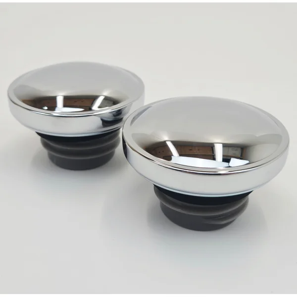 Chrome OEM Style Vented & Non-Vented Dual Gas Caps Set for 1982-1999 Harley Softail Fat Bob with Split 2-Piece Gas Tanks - SOLD AS A SET - Left and Right Hand Thread - Replaces HD# 61272-92A - Image 2