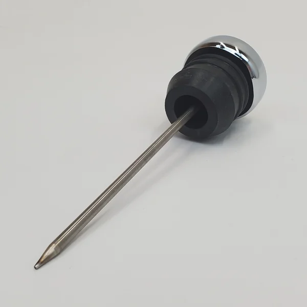 Chrome Oil Tank Dipstick w/Oil Temperature Gauge - Black Gauge Face - Fits 1970-1984 FL 4 spd, 1971-1985 FX, 1980-1991 Tour Glide FLT, 1982-1994 FXR & 1970-1978 Sportster XLCH - Replaces HD# 62666-87T - Image 4