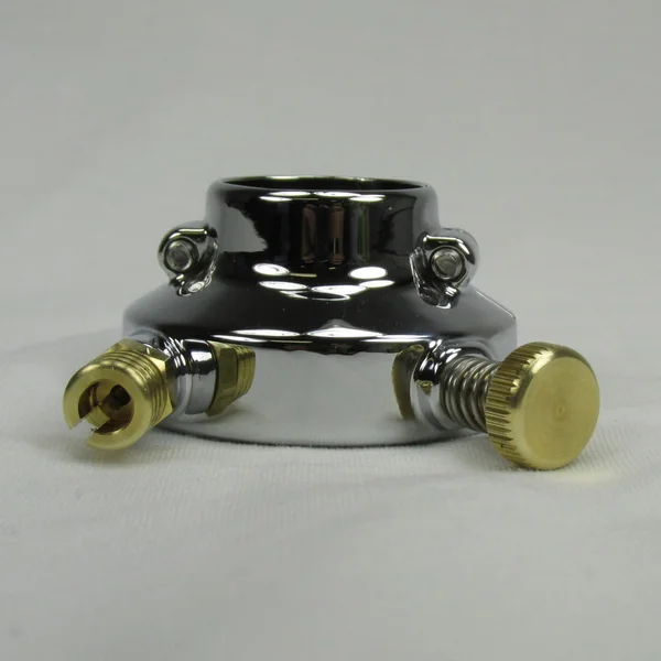 Chrome "Old School" Style Throttle Housing for 1" Harley Handlebars & Custom Applications with A Single 1/4"-20 Threaded Throttle Cable - Chrome with Brass Hardware - Image 11