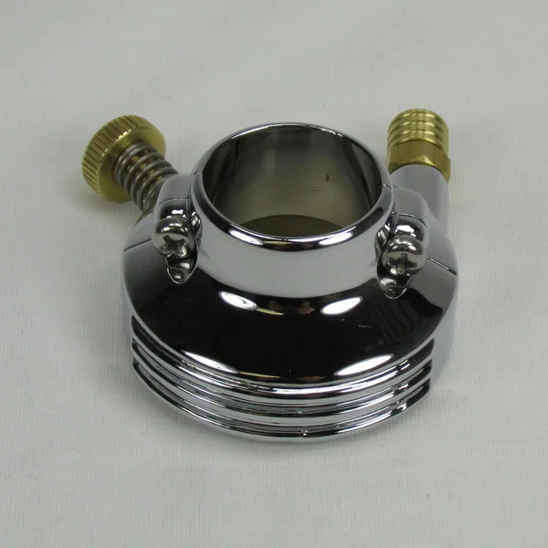 Chrome "Old School" Style Throttle Housing for 1" Harley Handlebars & Custom Applications with A Single 1/4"-20 Threaded Throttle Cable - Chrome with Brass Hardware - Image 5