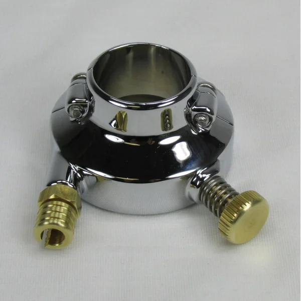 Chrome "Old School" Style Throttle Housing for 1" Harley Handlebars & Custom Applications with A Single 1/4"-20 Threaded Throttle Cable - Chrome with Brass Hardware - Image 7