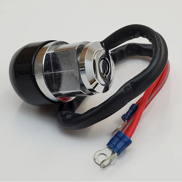 Chrome Plated 3 Position Ignition Switch (Off, Ignition, Ignition w/Lights) with 2 Tamper Resistant Round Keys for 1979-2003 Harley Sportster XL, 1991-2005 Dyna FXD (Except Dyna Wide Glide FXDWG) & Custom Applications - Replaces HD# 71705-97 - Image 2