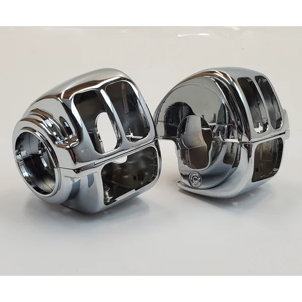 Chrome Plated Switch Housing Covers with Mounting Hardware & Thumb Screw Throttle Lock Assembly for 1996-2006 Harley Touring, Softail, Dyna, FXR, V-Rod & Sportster Models (Except for Models with Radio Controls) - Image 3