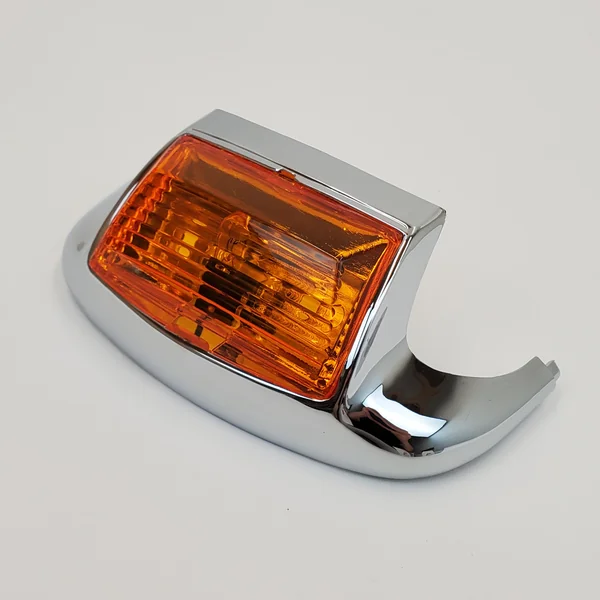 Chrome Rear Fender Tip Light w/Amber Lens 1980-2008 Harley Street Glide, Road Glide, Road King, Electra Glide, Heritage Softail Classic FLSTC & 1993-1996 Softail Deluxe FLSTN Replaces HD# 59082-79