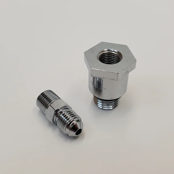 Chrome Rocker Box 1-5/8" Oil Pressure Gauge Mount KIT w/Braided Stainless Steel Oil Line & Chrome Fittings 1984-1999 Harley Big Twin “EVO” Evolution FX/FL, Electra Glide, Tour Glide, Road King, Road Glide, Softail, Dyna, FXR Models - Image 3