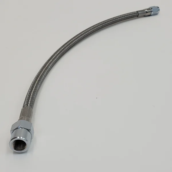 Chrome Rocker Box 1-5/8" Oil Pressure Gauge Mount KIT w/Braided Stainless Steel Oil Line & Chrome Fittings 1984-1999 Harley Big Twin “EVO” Evolution FX/FL, Electra Glide, Tour Glide, Road King, Road Glide, Softail, Dyna, FXR Models - Image 4