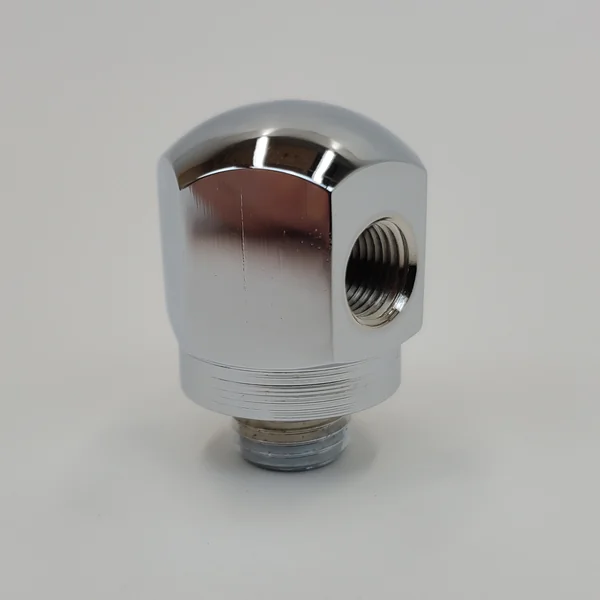 Chrome Rocker Box Mounted Oil Pressure Gauge Adapter for Late 1971-1984 Harley Shovelhead Big Twin FX/FL Electra Glide, Tour Glide, Wide Glide, Sport Glide, Low Rider & 1971-1985 Ironhead Sportster XL – For 1/8” NPT Gauge - Made in USA