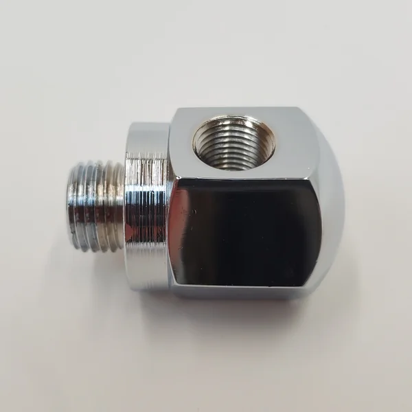 Chrome Rocker Box Mounted Oil Pressure Gauge Adapter for Late 1971-1984 Harley Shovelhead Big Twin FX/FL Electra Glide, Tour Glide, Wide Glide, Sport Glide, Low Rider & 1971-1985 Ironhead Sportster XL – For 1/8” NPT Gauge - Made in USA - Image 2