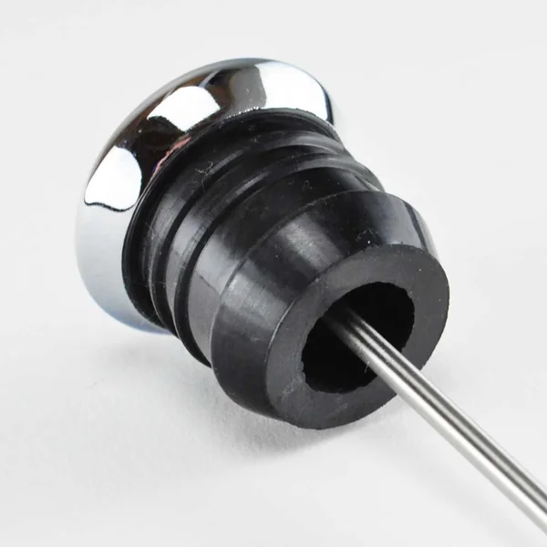 Chrome Shorty Style 2-⅞” Oil Tank Dipstick with Oil Temperature Gauge (50 to 350) For ALL 2000-2017 Harley Softail FXST / FLST Models - Black Gauge Face with Chrome Bezel - Replaces HD Part# 62896-00 - Image 3