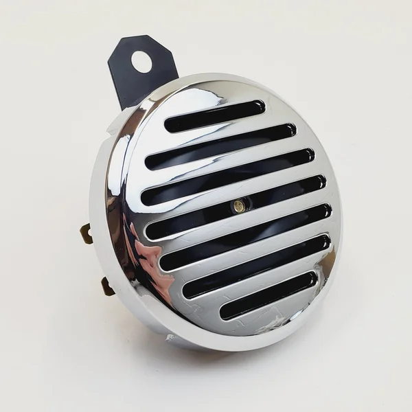 Chrome Slotted 3-1/2” Horn for Harley and Other Custom Motorcycle Applications – Comes with a Replaceable Cover, Mounting Bracket and Spade Terminals - Replaces HD# 69043-83A & 69038-88TA - Image 2