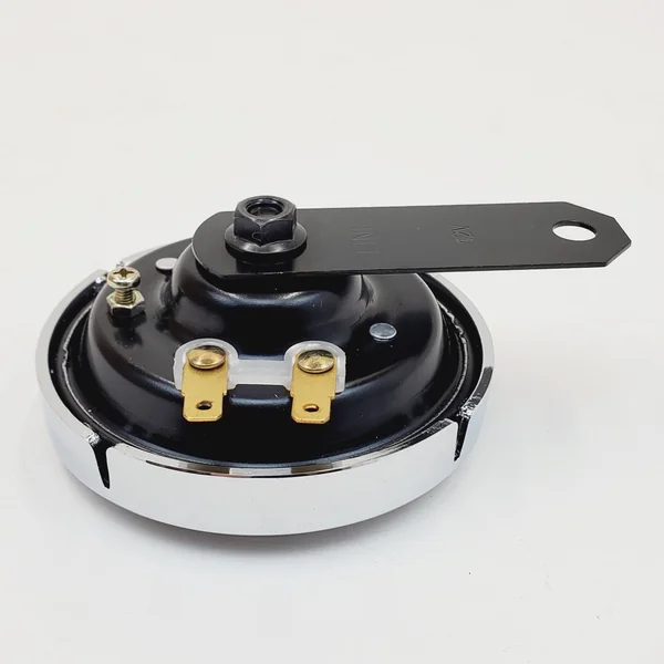 Chrome Slotted 3-1/2” Horn for Harley and Other Custom Motorcycle Applications – Comes with a Replaceable Cover, Mounting Bracket and Spade Terminals - Replaces HD# 69043-83A & 69038-88TA - Image 4