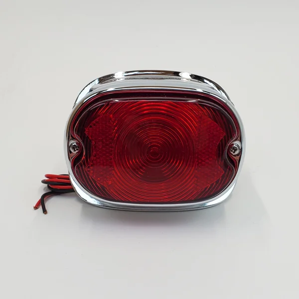 Chrome Squareback Tail light w/Tag Light for 1955-1972 Harley FX/FL Big Twin, 1956-1972 Sportster XL & Custom Applications – For 12 Volt Systems - Replaces HD# 68010-64B - Image 5