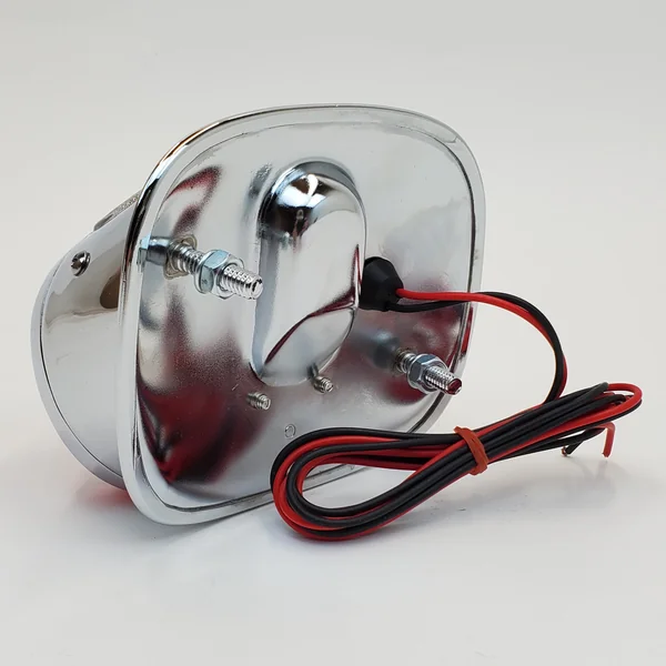 Chrome Squareback Tail light w/Tag Light for 1955-1972 Harley FX/FL Big Twin, 1956-1972 Sportster XL & Custom Applications – For 12 Volt Systems - Replaces HD# 68010-64B - Image 6