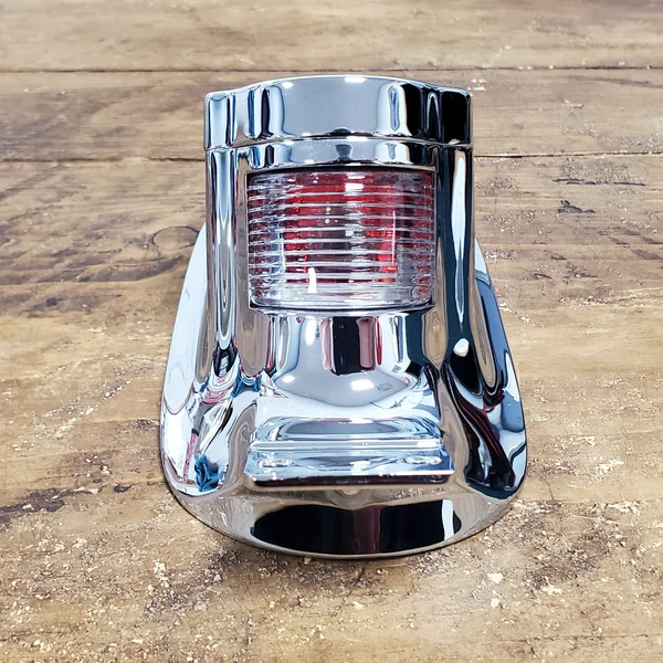 Chrome Tombstone Tail Light w/License Plate Tag Bracket & Light for 1947-1954 Harley FL Big Twins - Replaces HD PT# 68003-47T - 12V STOP Brake Running Tail/Tag Light - Image 5