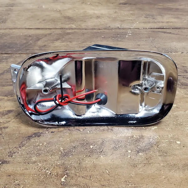 Chrome Tombstone Tail Light w/License Plate Tag Bracket & Light for 1947-1954 Harley FL Big Twins - Replaces HD PT# 68003-47T - 12V STOP Brake Running Tail/Tag Light - Image 6