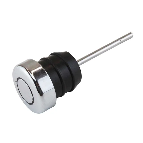 Chrome w/ Ring Shorty Style Oil Tank Dipstick - Fits 1979-2003 Harley Sportster XL and 1984-1999 Harley Softail Models - Replaces HD Part# 62595-82A