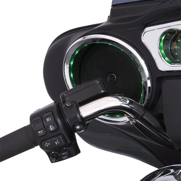 Ciro LED Chrome Front Speaker Accents for 2014-2017 Harley Touring