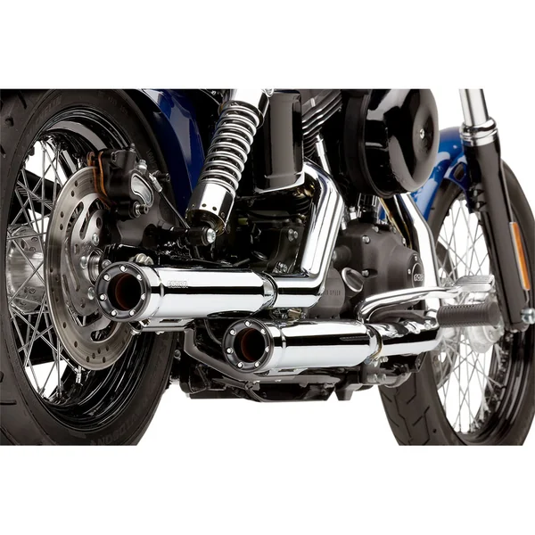 Cobra 3" Slip-On Mufflers with Race-Pro Tips for 1995-2017 Harley Dyna FXD/FXDWG - Chrome